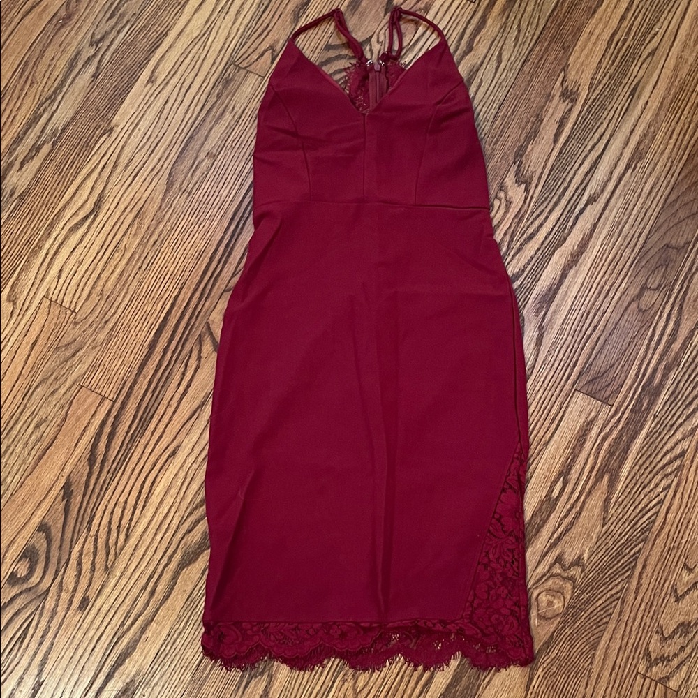 Lulu's Maroon Lace Dress